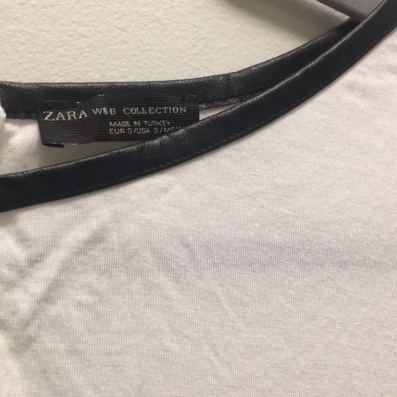 Zara jersey knit leather accent top - Picture 3 of 5